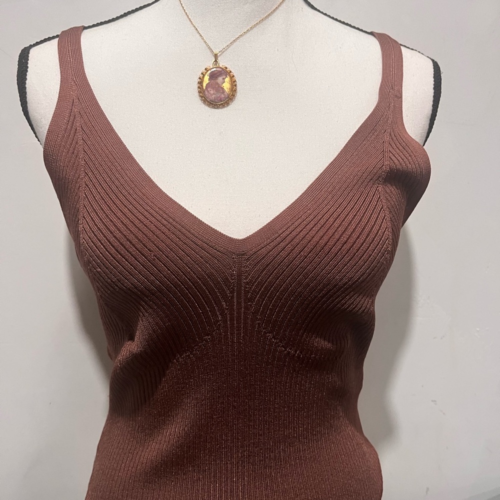 Abercrombie & Fitch Brown Ribbed Tank Top